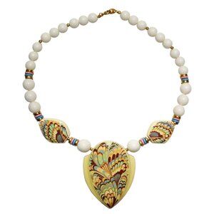 Hand Crafted Ceramic Necklace, Large Pendant Necklace